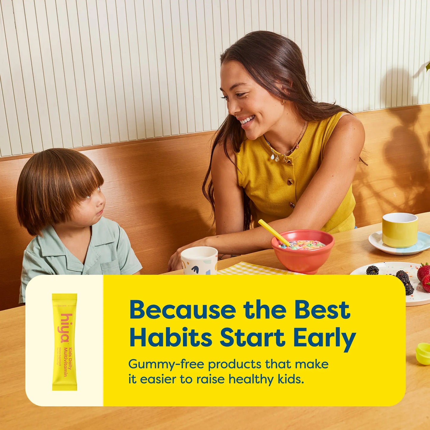 Hiya Kids Daily Multivitamin Sticks – Sugar-Free Vitamins for Kids, 15+ Essential Nutrients, No Gummies or Artificial Junk