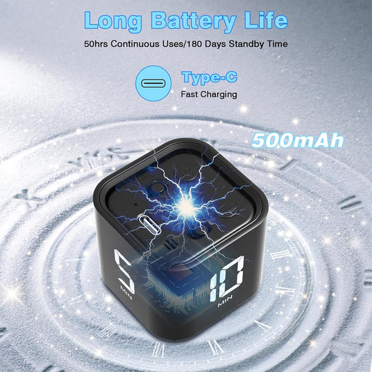 Adjustable Silent Cube Pomodoro Timer - Boost Productivity with Custom Countdown for Study, Work, and Kitchen Tasks