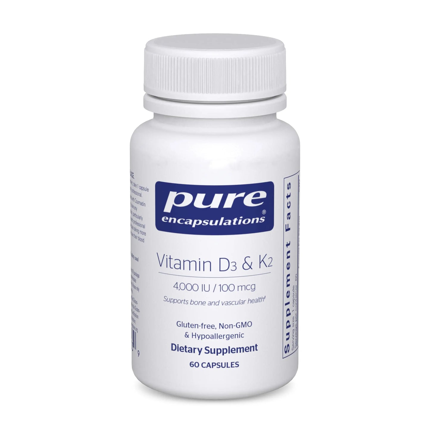 Pure Encapsulations Vitamin D3 & K2 – 60 Capsules | Supports Bone Strength & Vascular Health Immune & Heart Support