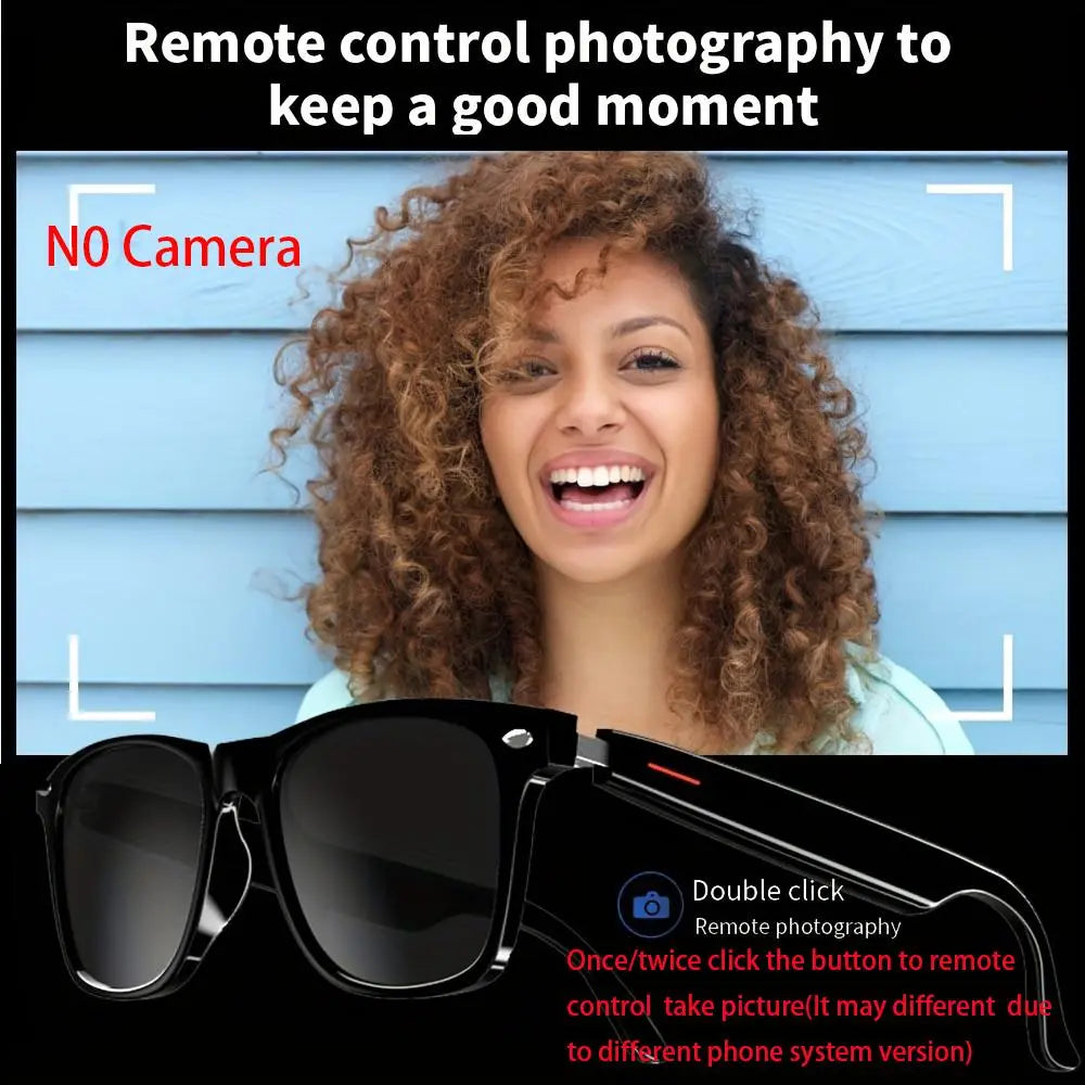 Smart Glasses, Smart Eyewear, Wireless Headphone Smart Glasses with Transparent Lenses for Listening to Music & Calling, Smart Sports Sunglasses with Mic for Home & Daily Use, Durable Electronic Glasses #GLOBAL PICKS
