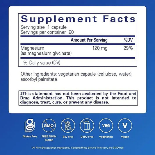 Pure Encapsulations Magnesium Glycinate – 90 Capsules | Muscle Support Magnesium Supplement