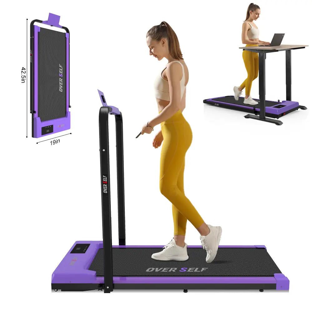 OVER SELF 2-In-1 Foldable Walking Treadmill with Multiple Colors, with Handle and Remote Control, Low Noise, Portable Design, Suitable for Home Office Fitness Equipment, Outdoorfun, Black Friday Deals