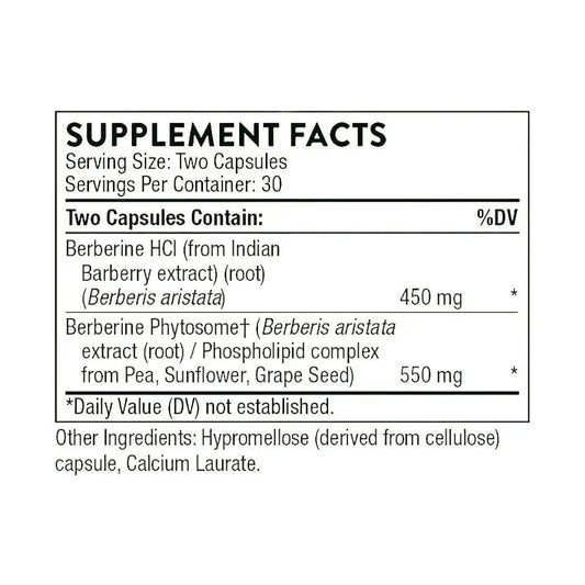 Thorne Berberine - Botanical Supplement - 60 Capsules - Healthcare Supplement