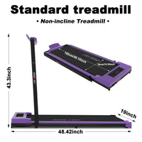 OVER SELF Folding Treadmill with Handrail, Walking Mat Treadmill Portable Treadmill for Easy Moving, Quiet Design for Home and Office Walking Pad Treadmill with LED Display for Walking and Jogging