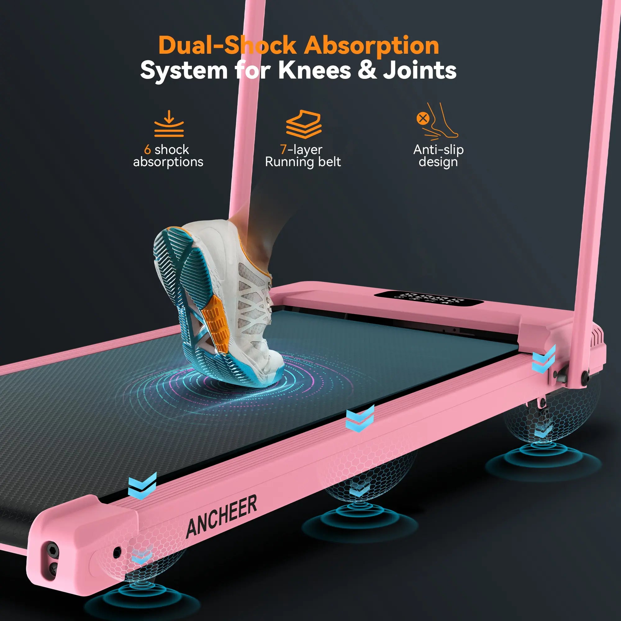 Foldable under Desk Treadmill 3.5HP | Compact Home Gym Equipment Walking Pad | 320Lbs Capacity Office Treadmill with Shock Absorption | Perfect for Home Office Workout