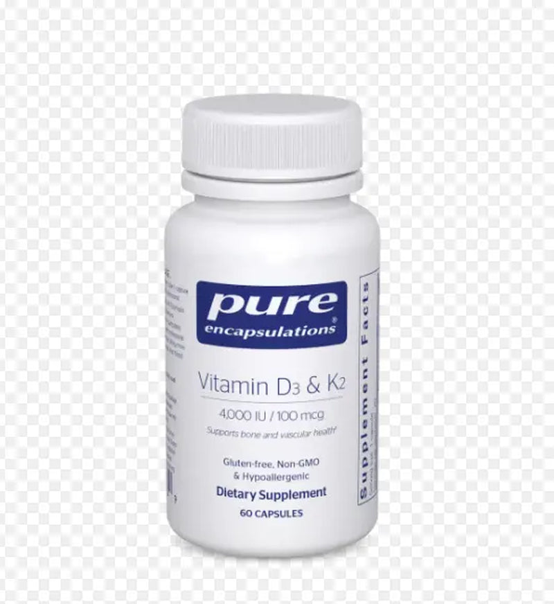 Pure Encapsulations Vitamin D3 & K2 – 60 Capsules | Supports Bone Strength & Vascular Health Immune & Heart Support