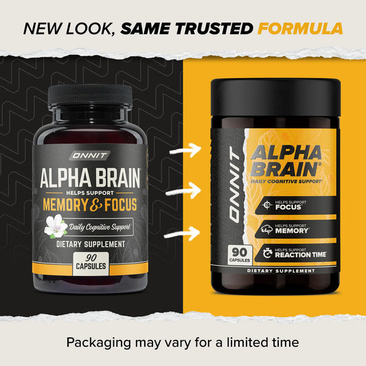 ONNIT Alpha Brain Nootropic Brain Supplement for Men & Women | Memory, Mental Clarity & Cognitive Improvement | Focus Capsules with L-Theanine, Vitamin B6 & Phosphatidylserine (30 Count)