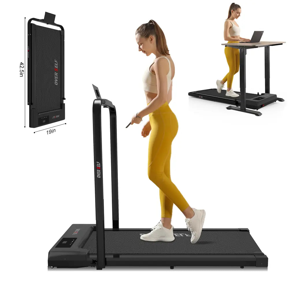OVER SELF 2-In-1 Foldable Walking Treadmill with Multiple Colors, with Handle and Remote Control, Low Noise, Portable Design, Suitable for Home Office Fitness Equipment, Outdoorfun, Black Friday Deals