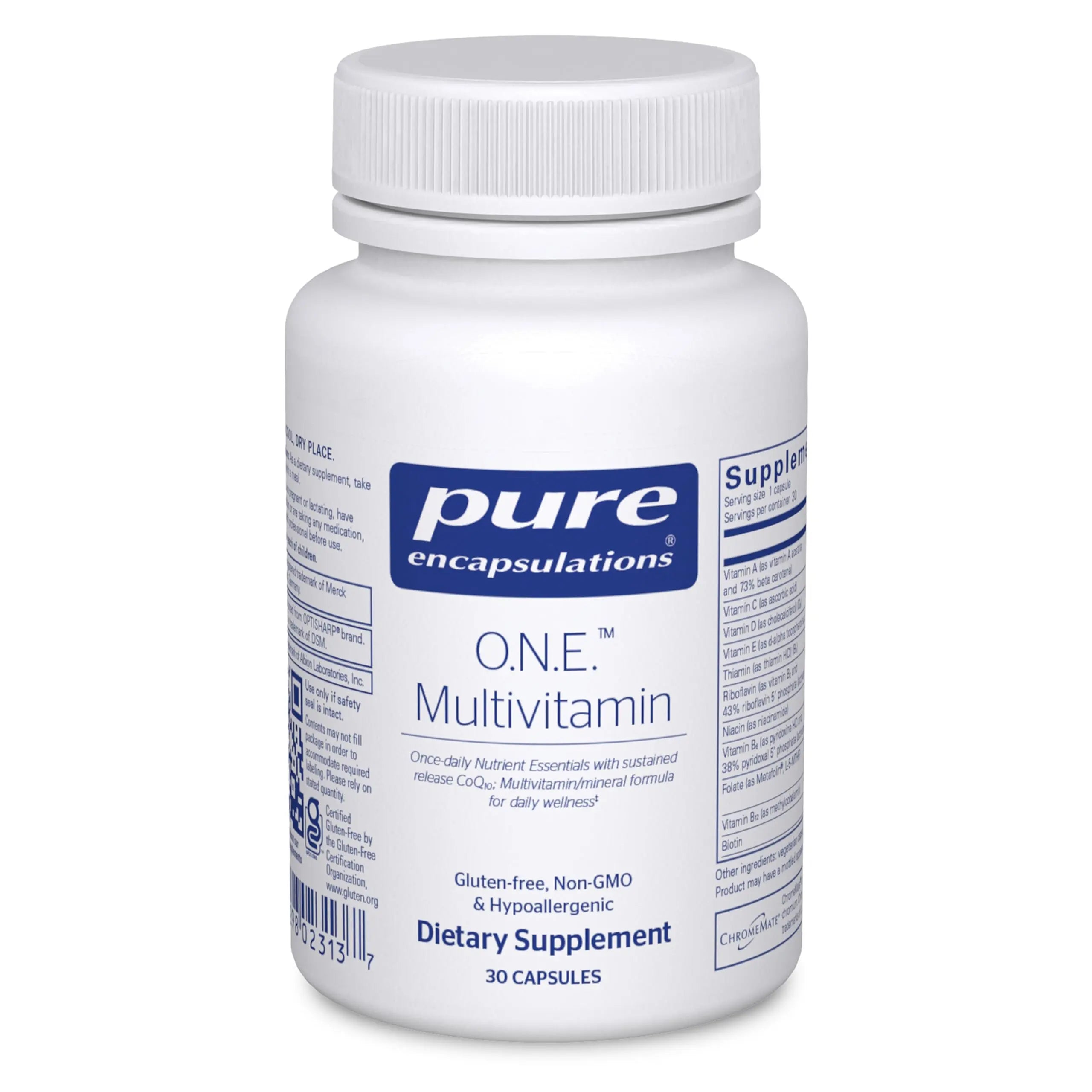 Pure Encapsulations O.N.E. Multivitamin – 30 Capsules | Once-Daily Formula with Metafolin, Coq10 & Lutein Vision & Cellular Support