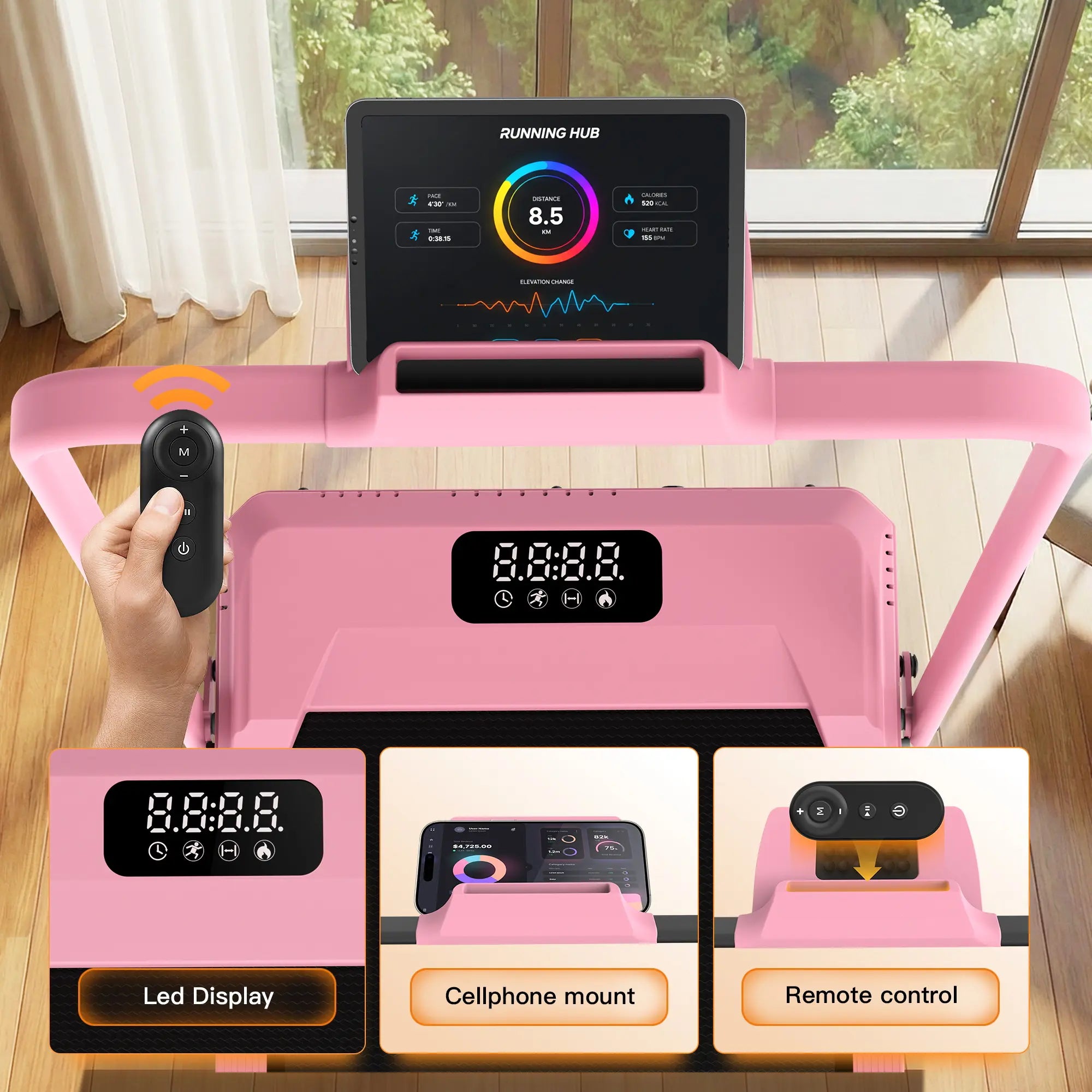 Foldable under Desk Treadmill 3.5HP | Compact Home Gym Equipment Walking Pad | 320Lbs Capacity Office Treadmill with Shock Absorption | Perfect for Home Office Workout
