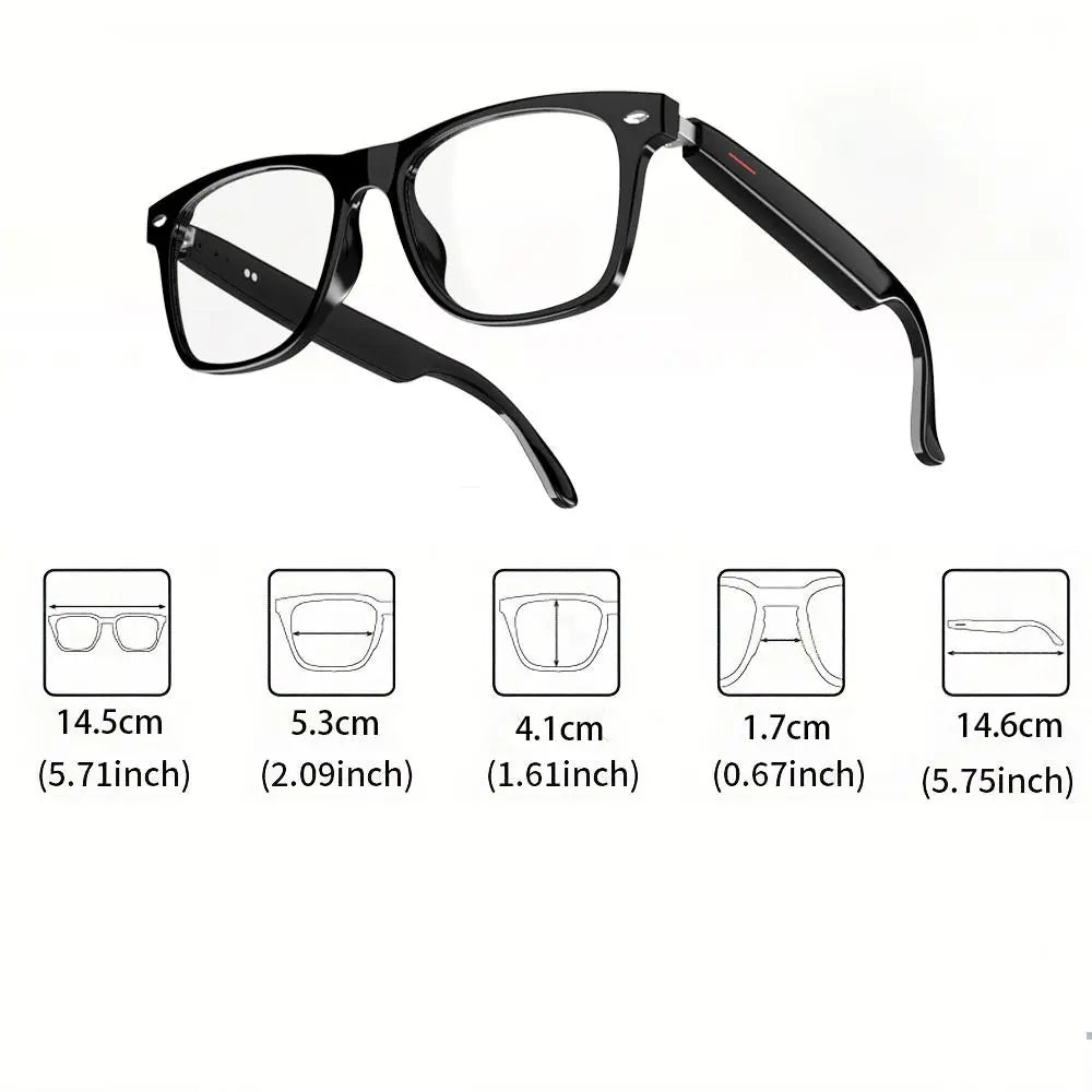 Smart Glasses, Smart Eyewear, Wireless Headphone Smart Glasses with Transparent Lenses for Listening to Music & Calling, Smart Sports Sunglasses with Mic for Home & Daily Use, Durable Electronic Glasses #GLOBAL PICKS
