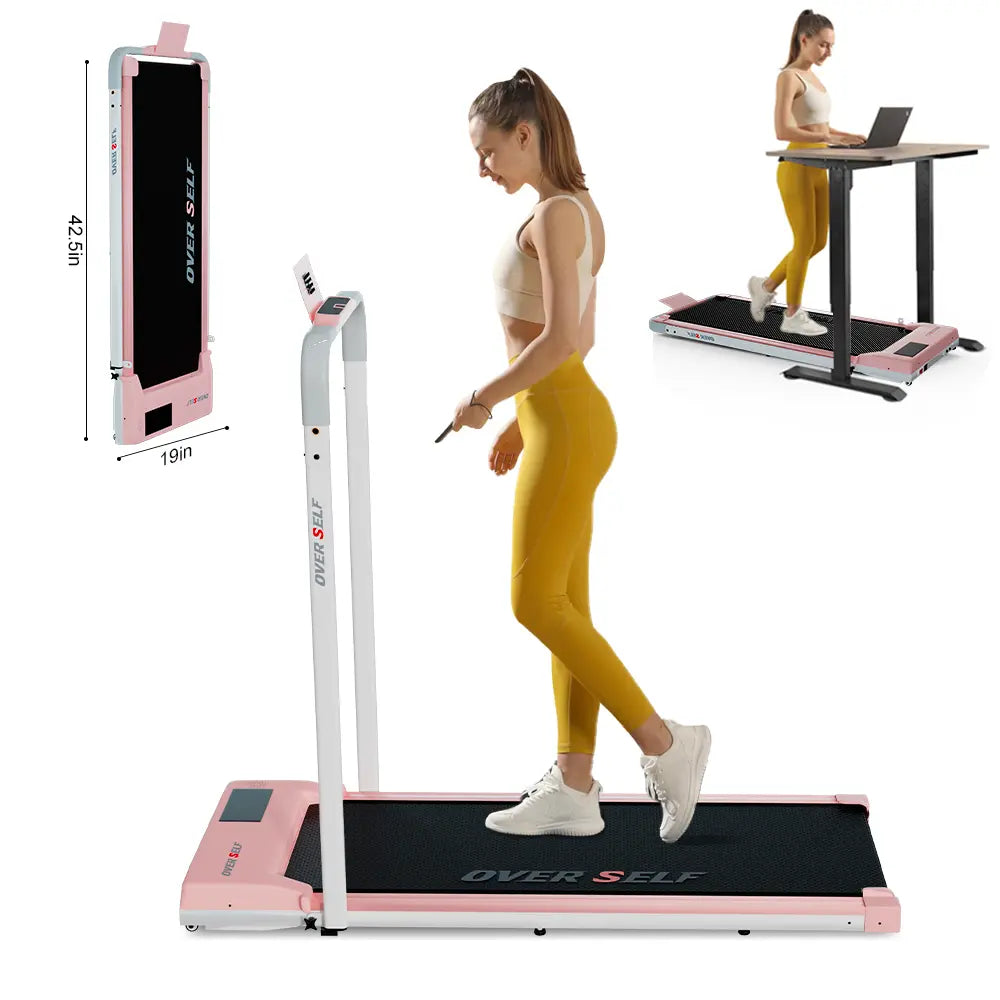 OVER SELF 2-In-1 Foldable Walking Treadmill with Multiple Colors, with Handle and Remote Control, Low Noise, Portable Design, Suitable for Home Office Fitness Equipment, Outdoorfun, Black Friday Deals