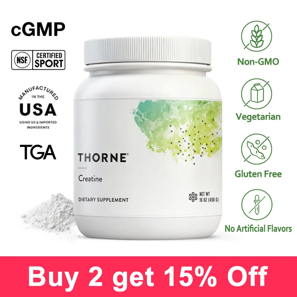 Thorne Creatine Monohydrate Amino Acid Powder 16 Oz Supports Muscles Cellular Energy for Improved Strength Endurance Fitness Supplement US Certified - Organic Protein Powder
