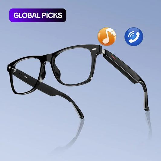Smart Glasses, Smart Eyewear, Wireless Headphone Smart Glasses with Transparent Lenses for Listening to Music & Calling, Smart Sports Sunglasses with Mic for Home & Daily Use, Durable Electronic Glasses #GLOBAL PICKS