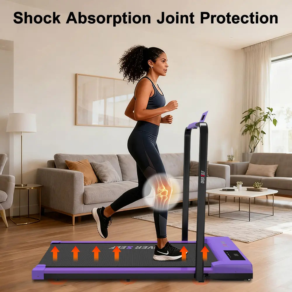 OVER SELF 2-In-1 Foldable Walking Treadmill with Multiple Colors, with Handle and Remote Control, Low Noise, Portable Design, Suitable for Home Office Fitness Equipment, Outdoorfun, Black Friday Deals