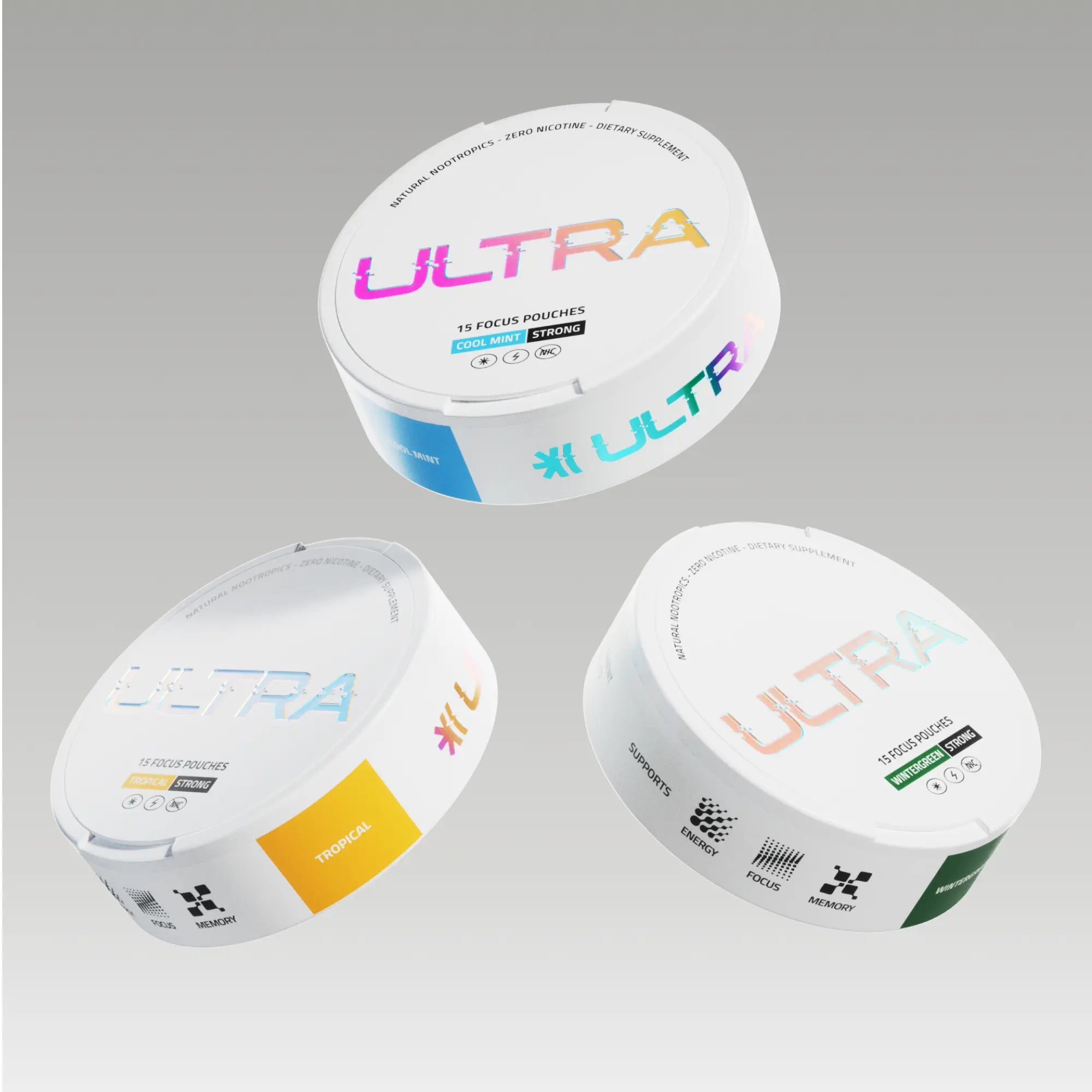 Ultra Focus Pouches - Nootropics with 6 Clean Ingredients for Sharp Focus Smooth Energy Enhanced Cognition Nicotine-Free Caffeine-Free No Jitters Crash or Dependency