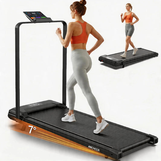 Foldable under Desk Treadmill 3.5HP | Compact Home Gym Equipment Walking Pad | 320Lbs Capacity Office Treadmill with Shock Absorption | Perfect for Home Office Workout