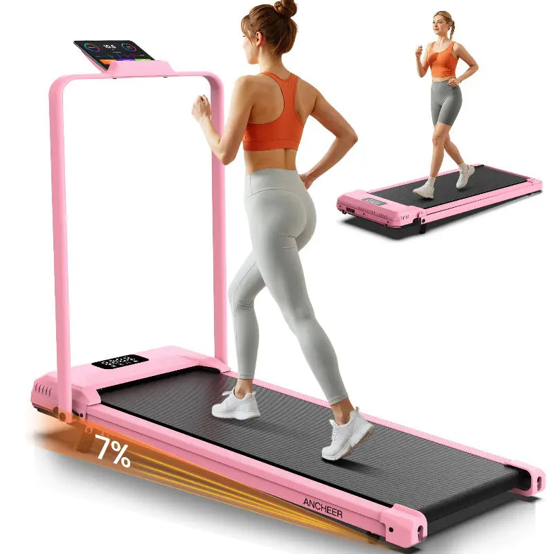Foldable under Desk Treadmill 3.5HP | Compact Home Gym Equipment Walking Pad | 320Lbs Capacity Office Treadmill with Shock Absorption | Perfect for Home Office Workout
