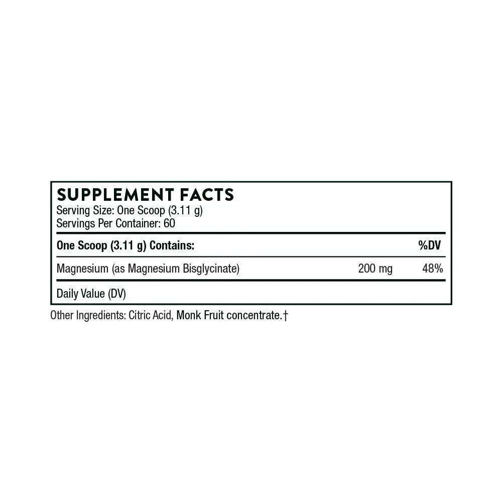 Thorne Magnesium Bisglycinate - NSF Certified for Sport - 6.5 Oz - 60 Servings Supplement Healthcare