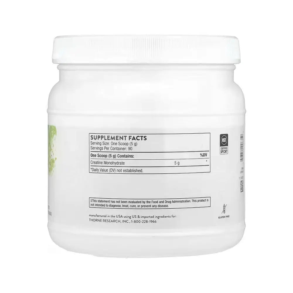 Thorne Creatine Monohydrate Amino Acid Powder 16 Oz Supports Muscles Cellular Energy for Improved Strength Endurance Fitness Supplement US Certified - Organic Protein Powder