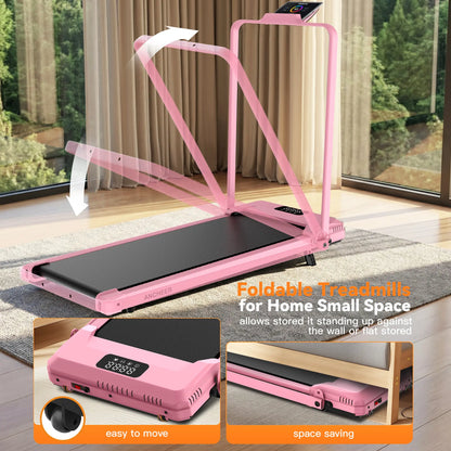 Foldable under Desk Treadmill 3.5HP | Compact Home Gym Equipment Walking Pad | 320Lbs Capacity Office Treadmill with Shock Absorption | Perfect for Home Office Workout