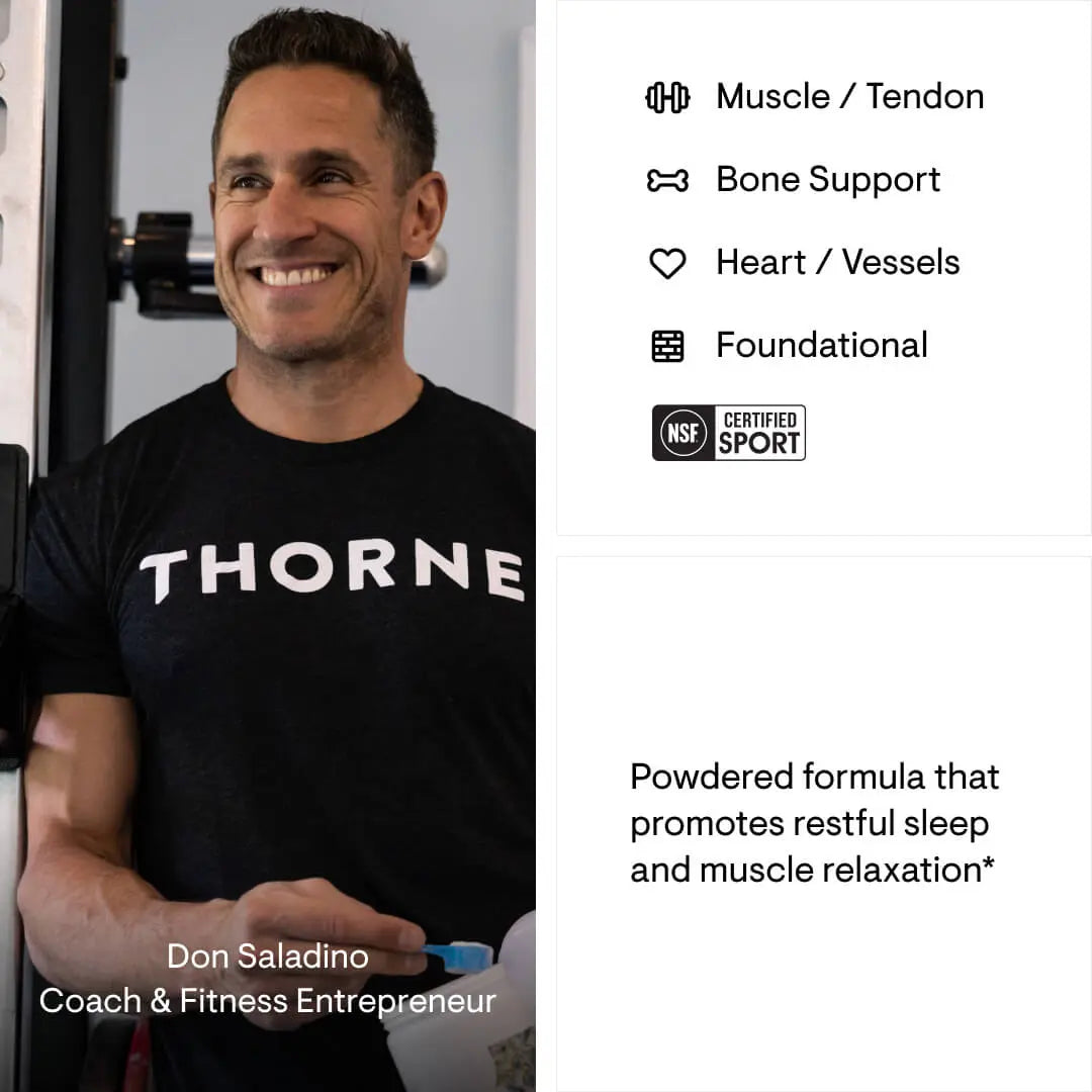 Thorne Magnesium Bisglycinate - NSF Certified for Sport - 6.5 Oz - 60 Servings Supplement Healthcare