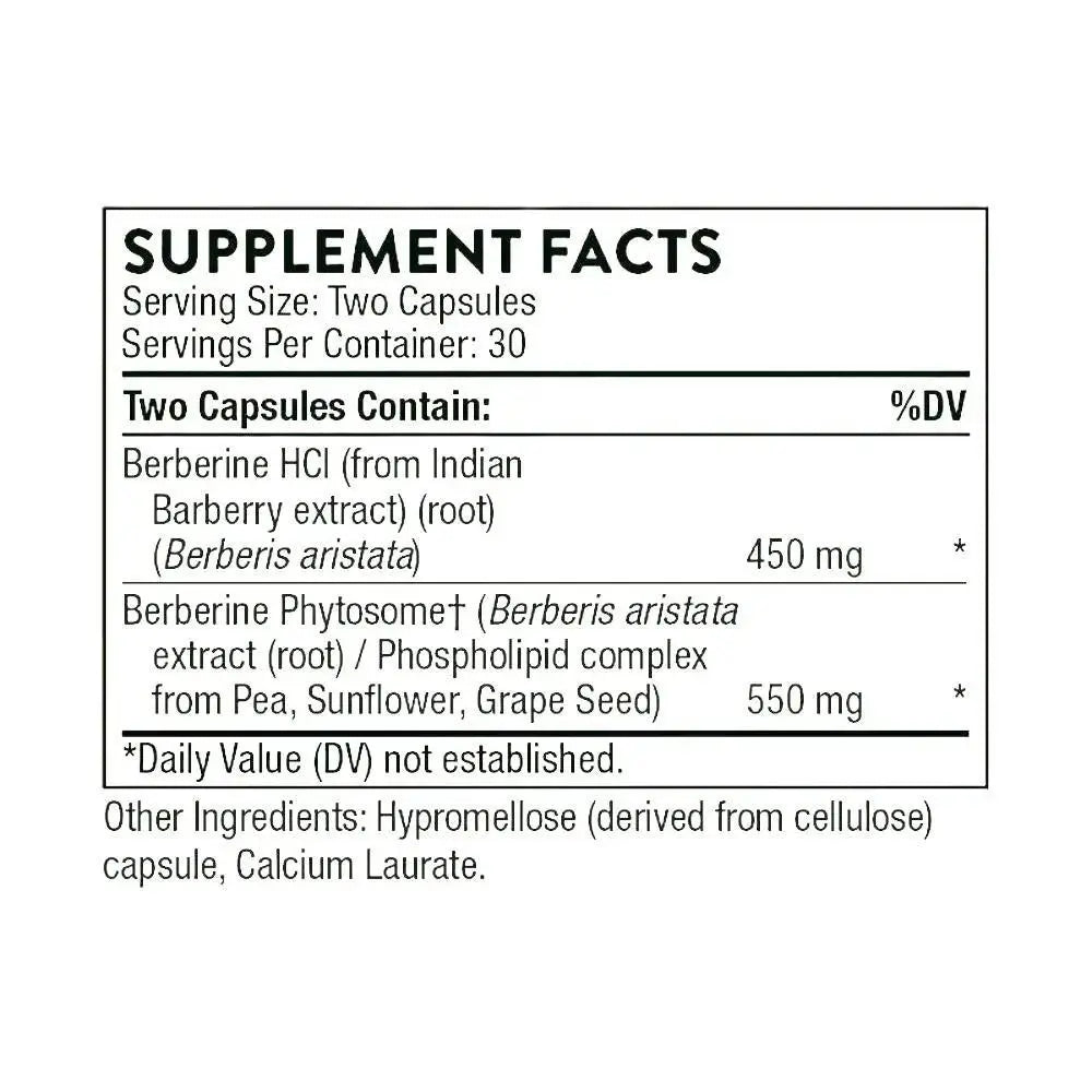 Thorne Berberine - Botanical Supplement - 60 Capsules - Healthcare Supplement