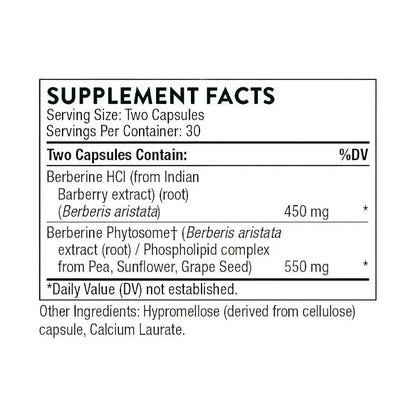 Thorne Berberine - Botanical Supplement - 60 Capsules - Healthcare Supplement